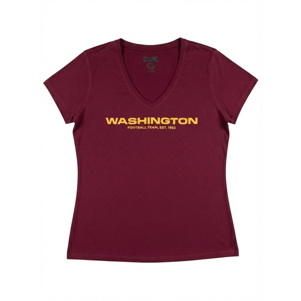 Washington Football Team V-Neck T-Shirt Women's 2XL Burgundy Est. 1932 NFL